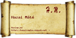 Hazai Máté névjegykártya
