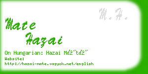 mate hazai business card